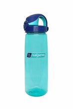 Load image into Gallery viewer, Nalgene On The Fly 24oz Water Bottle Clear Aqua w/Blue OTF Cap - BPA Free