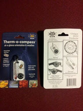 Load image into Gallery viewer, Sun Therm-O-Compass Thermometer Compass Zipper-Pull Temperature Hunting 802