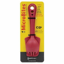 Load image into Gallery viewer, Guyot Designs Microbites Utensils 5-In-1 Spoon-Fork-Knife-Spatula-Spreader Red