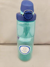 Load image into Gallery viewer, Nalgene On The Fly 24oz Water Bottle Clear Aqua w/Blue OTF Cap - BPA Free