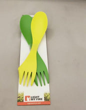 Load image into Gallery viewer, Light My Fire Spork Extra-Medium XM Spoon-Fork-Knife Utensil Lime/Green 2-Pack