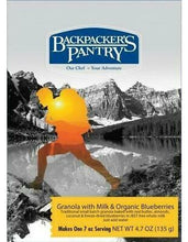 Load image into Gallery viewer, Backpacker's Pantry Granola w/Milk/Blueberries 1-Serving Freeze Dried Camp Food