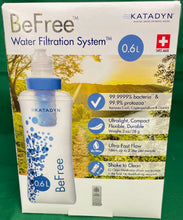 Load image into Gallery viewer, Katadyn BeFree 0.6L Collapsible Bottle Blue w/0.1 Micron Ez-Clean Filter 8019639