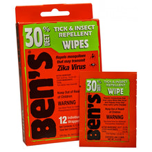 Load image into Gallery viewer, Ben's 30% DEET Wilderness Repellent Wipes 12-Pack 0006-7085
