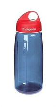Load image into Gallery viewer, Nalgene N-Gen 53mm Wide Mouth 24oz Tritan Water Bottle Clear Blue w/Red Loop Lid