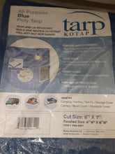 Load image into Gallery viewer, Kotap 5' x 7' UV Resistant Waterproof Blue Poly Tarp w/Grommets & Rope Hem