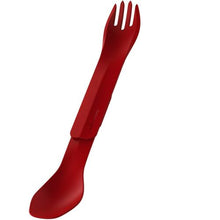 Load image into Gallery viewer, Humangear GoBites Duo Spoon/Fork Combo Utensil Red - Sturdy BPA-Free Nylon