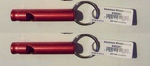 Load image into Gallery viewer, Liberty Mountain Large Aluminum Whistle Red 2-Pack Emergency/Signal/Survival