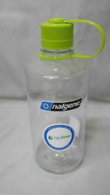 Load image into Gallery viewer, Nalgene Narrow Mouth 32oz BPA Free Tritan Water Bottle Clear w/Lime Green Lid