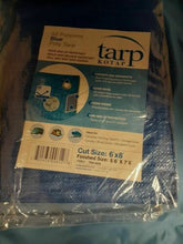 Load image into Gallery viewer, Kotap 6' x 8' UV Resistant Waterproof Blue Poly Tarp w/Grommets & Rope Hem