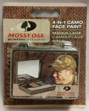 Load image into Gallery viewer, Mossy Oak 4-Color Camo Makeup Kit w/Mirror - Olive Drab/Brown/Black/Gray