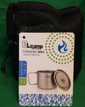 Load image into Gallery viewer, Olicamp Space Saver Ultralight Titanium 900ml Pot w/Folding Handles, Lid, & Bag