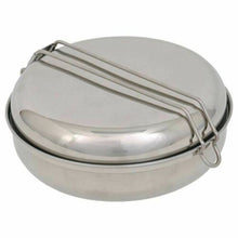 Load image into Gallery viewer, Olicamp Deluxe Stainless Steel Mess Kit w/Fry Pan-Pot w/Lid-Dish-Cutlery-Cups