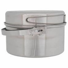 Load image into Gallery viewer, Olicamp AK 3 Qt Stainless Steel Mess Kit Cookset w/Pot--Fry Pan Lid--Stuff Sack