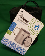 Load image into Gallery viewer, Olicamp Space Saver Ultralight Titanium 750ml Mug w/Folding Handles, Lid, & Bag