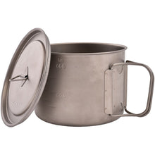 Load image into Gallery viewer, Olicamp Space Saver Ultralight Titanium 900ml Pot w/Folding Handles, Lid, & Bag