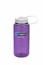 Load image into Gallery viewer, Nalgene Wide Mouth 16oz BPA Free Tritan Water Bottle Clear Purple w/White Lid