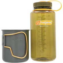 Load image into Gallery viewer, Olicamp Space Saver Mug Gold &amp; Nalgene 32oz Wide Mouth Olive Water Bottle Combo
