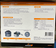Load image into Gallery viewer, Kovea Solo Lite Hard Anodized Pot/Supalite Stove Set w/Fry Pan, Folding Handles
