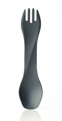 Human Gear GoBites Uno Spoon/Fork Combo Utensil Gray - Sturdy BPA-Free Nylon