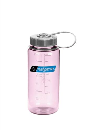 Nalgene Wide Mouth 16oz Loop Top Water Bottle Cosmo Pink w/Silver Lid BPA Free