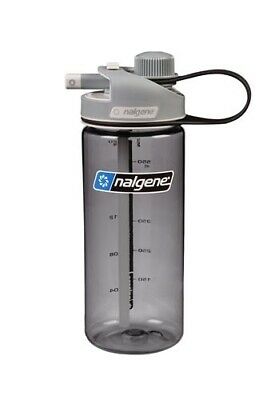 Nalgene Multidrink 20oz Gray Bottle w/Gray Cap BPA-Free Wide/Narrow/Straw Lid