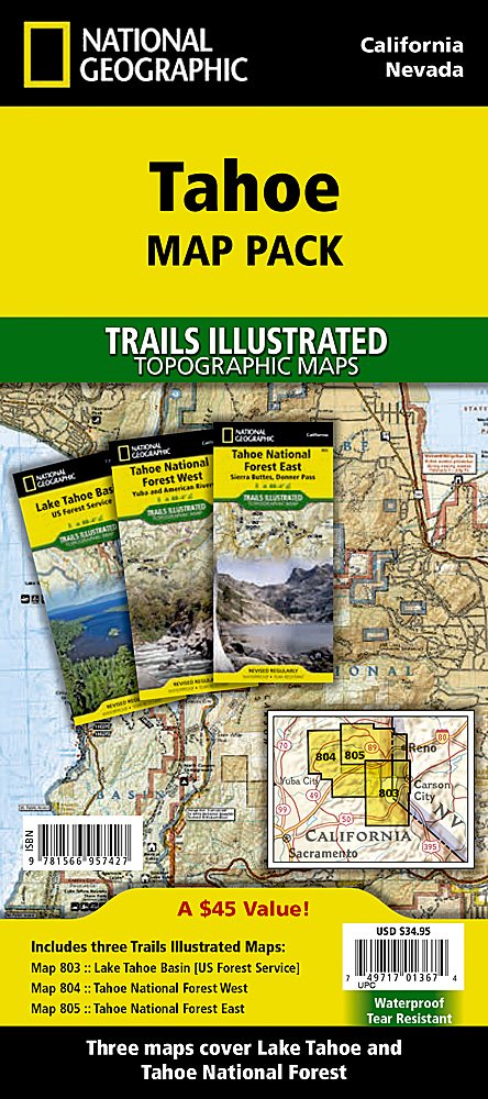 National Geographic CA NV Tahoe National Forest Map Pack TI01021198B