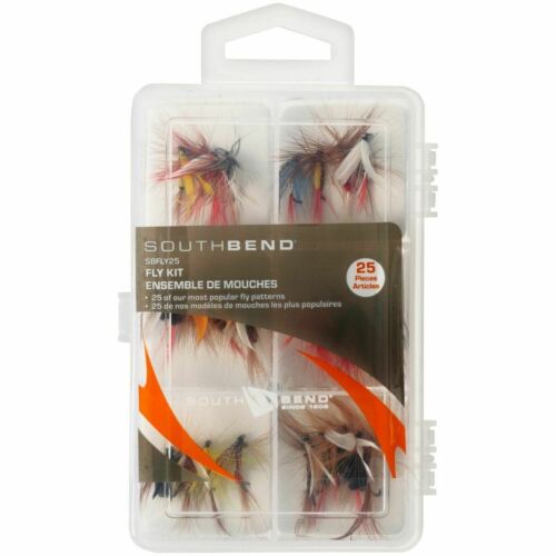 South Bend Fishing 25-Piece Fly Assortment w/Box - 25 Best Selling Flies SBFLY25