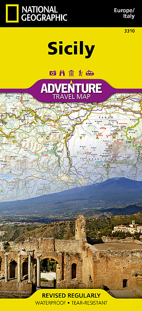 National Geographic Adventure Map Island of Sicily, Italy Europe AD00003310
