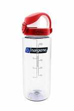Load image into Gallery viewer, Nalgene Atlantis Wide Mouth 20oz Water Bottle Clear w/Red OTF Cap - BPA Free
