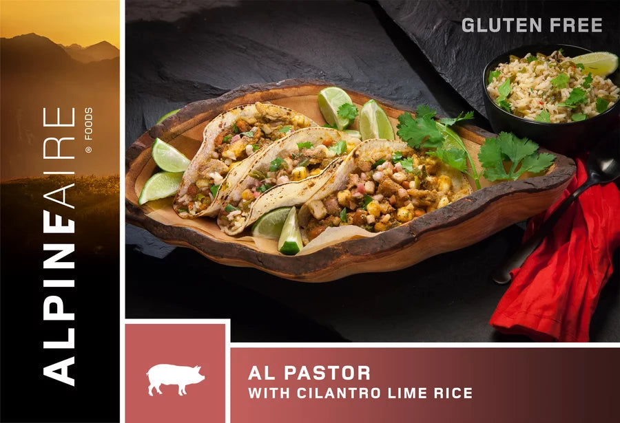 AlpineAire Al Pastor Pork w/Cilantro Lime Rice Freeze Dried Camping Food 60605