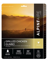 Load image into Gallery viewer, AlpineAire Grilled Chicken Gumbo Gluten-Free Freeze Dried Camp Food Pouch 60310
