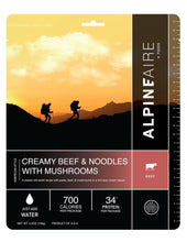 Load image into Gallery viewer, AlpineAire Creamy Beef &amp; Noodles w/Mushrooms Freeze Dried Camp Food Pouch 60401

