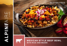 Load image into Gallery viewer, AlpineAire Mexican Style Beef Bowl w/Rice &amp; Beans Freeze Dried Food Pouch 60415
