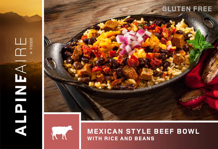 AlpineAire Mexican Style Beef Bowl w/Rice & Beans Freeze Dried Food Pouch 60415
