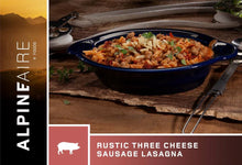 Load image into Gallery viewer, AlpineAire Rustic Three Cheese Sausage Lasagna Freeze Dried Camping Food 61625
