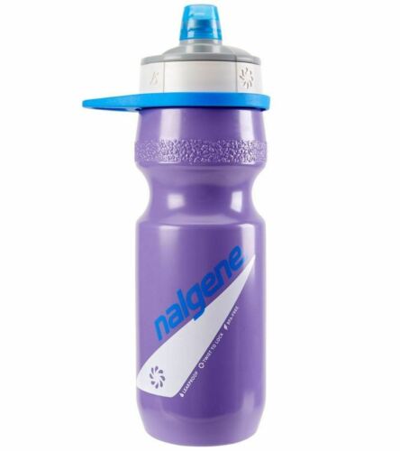 Nalgene Draft Squeezable Bicycle Water Bottle Purple w/Gray Cap - Fits Bike Cage