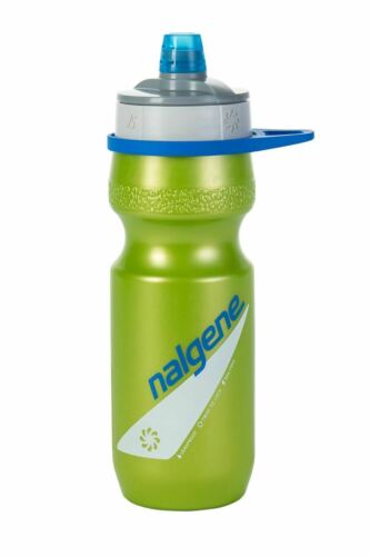 Nalgene Draft Squeezable Bicycle Water Bottle Green w/Gray Cap - Fits Bike Cage