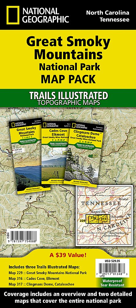 National Geographic TN/NC Great Smoky Map Bundle TI01020586B