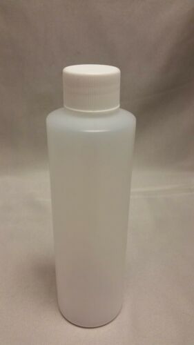Cylinder Round Ultralight HDPE Plastic Storage Bottle w/Lid 6oz Natural