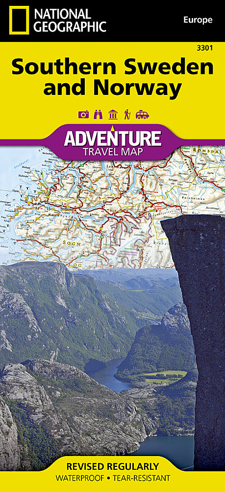 National Geographic Adventure Map Southern Sweden & Norway Europe AD00003301