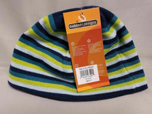 Load image into Gallery viewer, Outdoor Designs Knitted Stripe Beanie Hat w/Fleece 100 Headband - Reef Color
