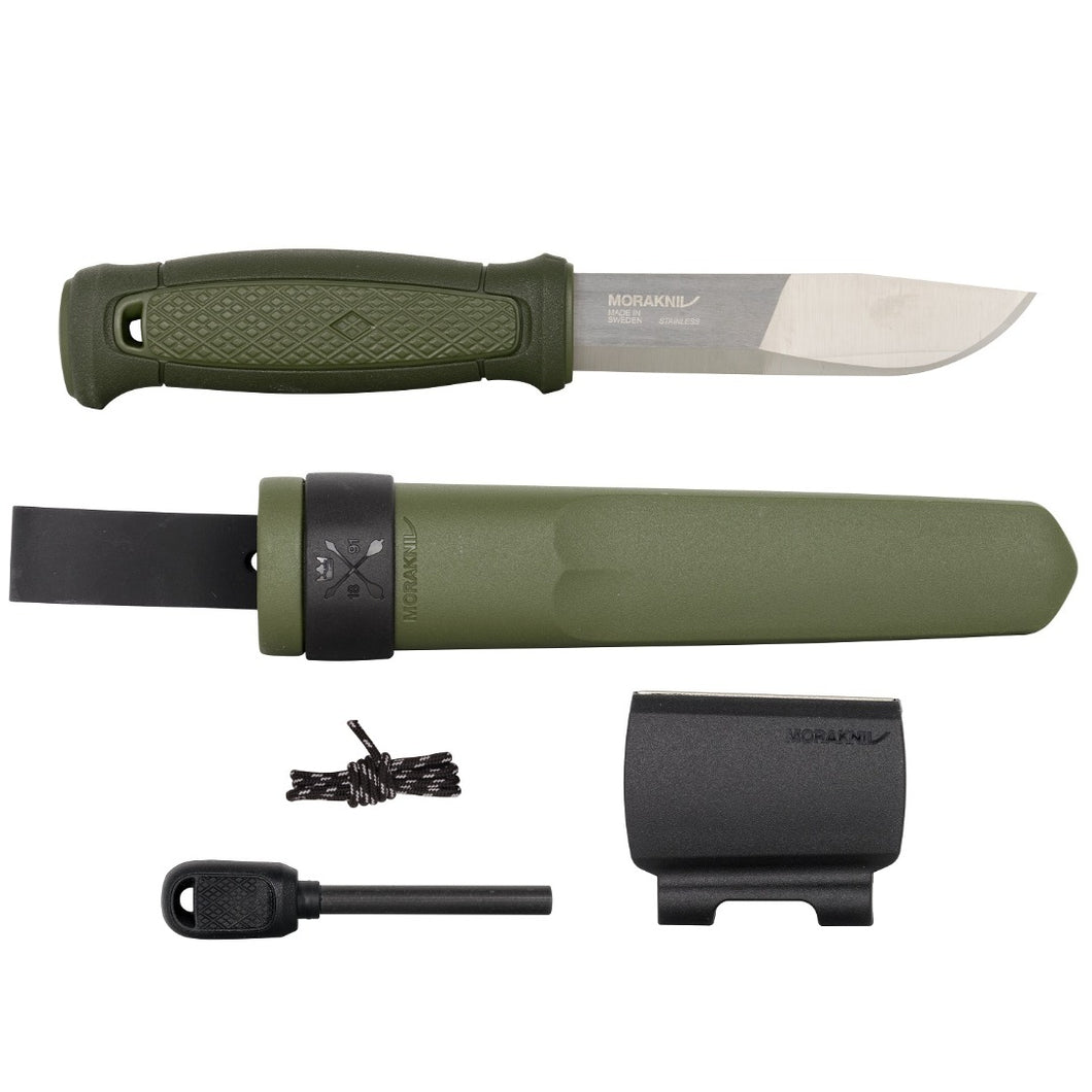 Morakniv Kansbol 4.3'' Stainless Blade Green Knife w/Sheath/Survival Kit M-13912