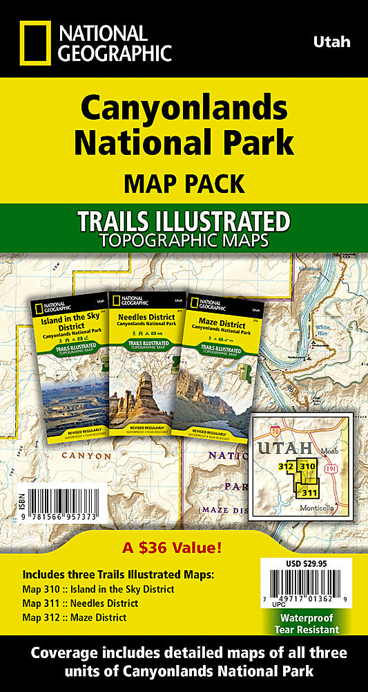 National Geographic UT Utah Canyonlands Nat'l Park Map Pack TI01021193B