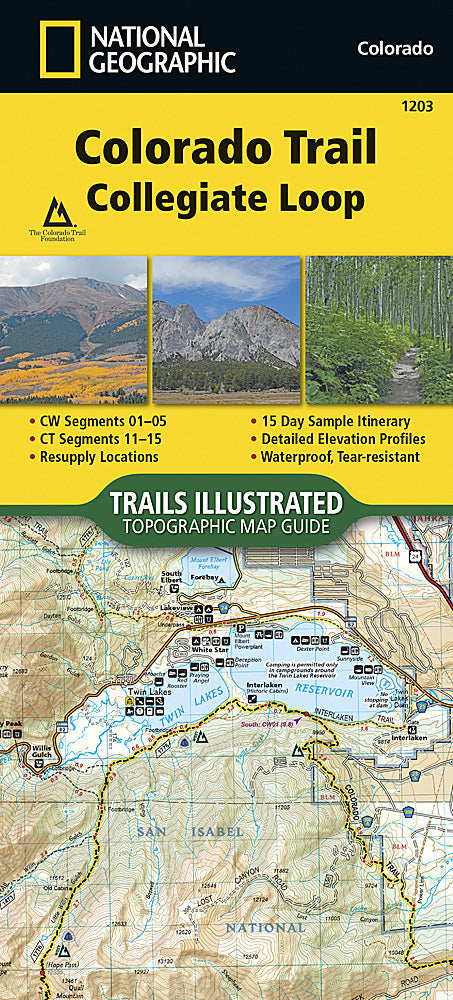 National Geographic TI Colorado Trail Collegiate Loop Topographic Map Guide TI00001203
