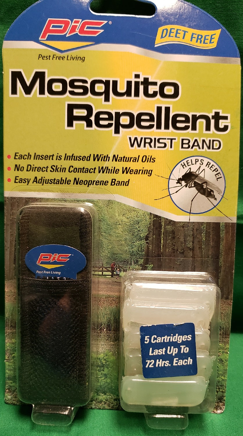 PIC Wristband Mosquito Repeller Orange-Natural Oils Repels Up To 72 Hours ADJ-WB