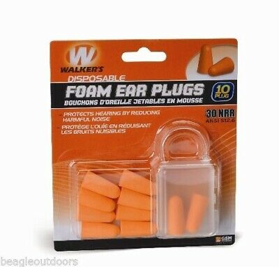 NEW Walkers Game Ear Foam Ear Plugs 5-Pair w/Carry Case NRR 30DB GWP-FP5PK