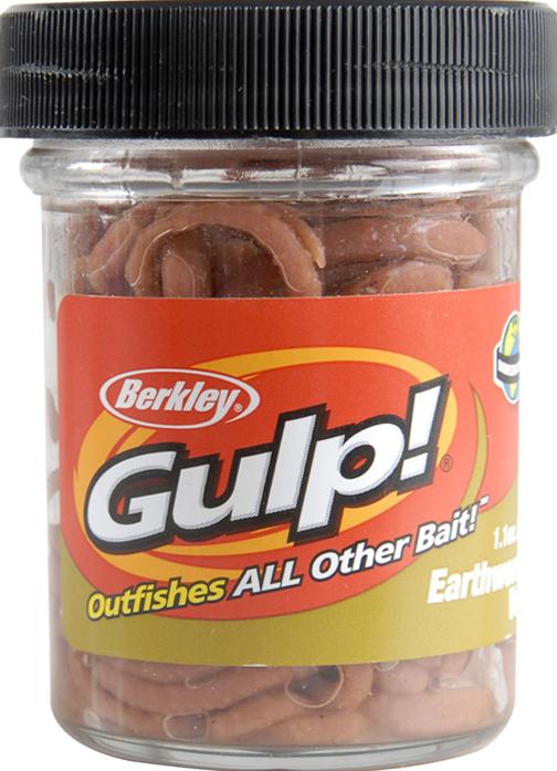 Berkley Fishing Gulp! Brown Earthworms 1.1 oz jar