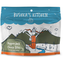 Load image into Gallery viewer, Bushka&#39;s Kitchen Pepper Jack Cheese Bites 10-Servings Freeze Dried Food Pouch
