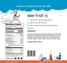 Load image into Gallery viewer, Bushka&#39;s Kitchen Yogurt Bowl w/Blueberries &amp; Granola 1-Serve Freeze Dried Pouch
